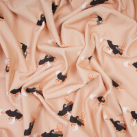 ORGANIC FRENCH TERRY ZOO ON WHEELS DUSTY PINK