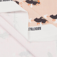 ORGANIC FRENCH TERRY ZOO ON WHEELS DUSTY PINK