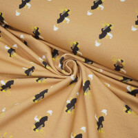 ORGANIC FRENCH TERRY ZOO ON WHEELS INDIAN TAN