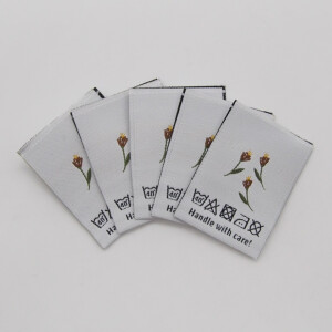 WOVEN LABEL FLOWERS (5 pcs)