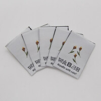 WOVEN LABEL FLOWERS (5 pcs)