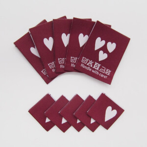 WOVEN LABEL SET HEARTS WINE (10 pcs)