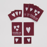 WOVEN LABEL SET HEARTS WINE (10 pcs)
