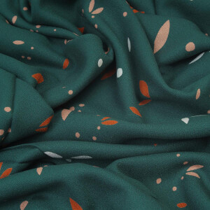 VISCOSE CREPE PETALS BOTTLE GREEN