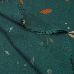 VISCOSE CREPE PETALS BOTTLE GREEN