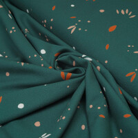 VISCOSE CREPE PETALS BOTTLE GREEN