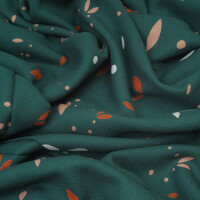 VISCOSE CREPE PETALS BOTTLE GREEN