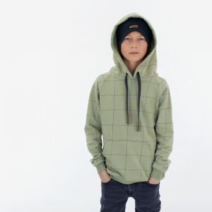 FRENCH TERRY THIN GRID TEA GREEN