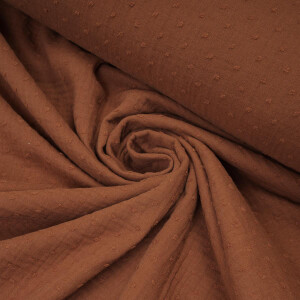 ORGANIC DOUBLE GAUZE PLUMETI NOUGAT BROWN