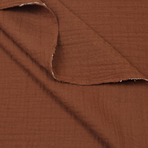 ORGANIC DOUBLE GAUZE PLUMETI NOUGAT BROWN