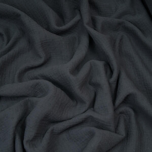 ORGANIC DOUBLE GAUZE PLUMETI GRAPHITE GREY