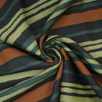LINEN VERTICAL BRUSH STRIPES NAVY/RUST