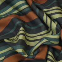 LINEN VERTICAL BRUSH STRIPES NAVY/RUST