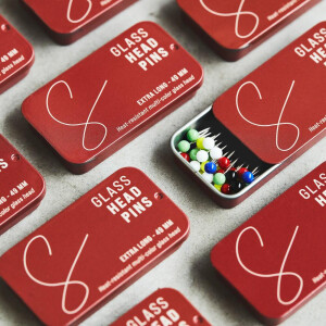 GLASS HEAD PINS 49 mm (40 pc)