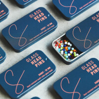GLASS HEAD PINS 32 mm (100 pc)