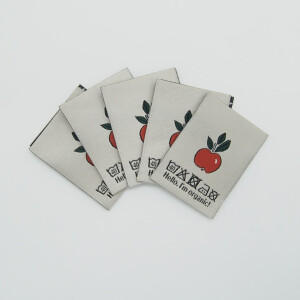WOVEN LABEL APPLE (5 pcs)