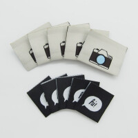 WOVEN LABEL SET CAMERA/HI (10 pcs)