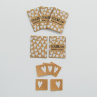 WOVEN LABEL SET HEARTS TOFFEE (10 pcs)