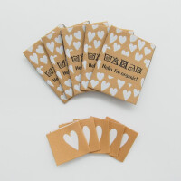 WOVEN LABEL SET HEARTS TOFFEE (10 pcs)