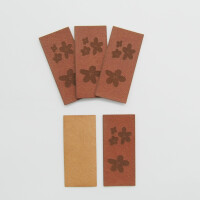 FAUX LEATHER LABEL FLOWERS (5 pcs)
