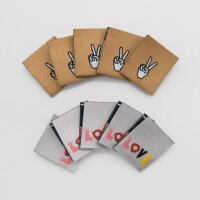 WOVEN LABEL SET PEACE/LOVE (10 pcs)