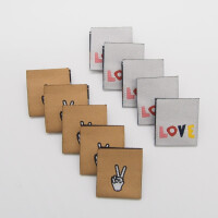 WOVEN LABEL SET PEACE/LOVE (10 pcs)