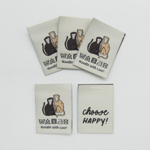 WOVEN LABEL MONKEY (5 pcs)