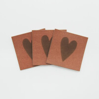 FAUX LEATHER LABEL BIG HEART (3 pcs)
