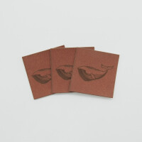 FAUX LEATHER LABEL WHALE (3 pcs)