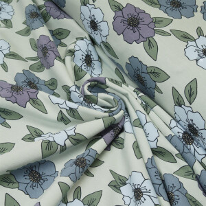 ORGANIC FRENCH TERRY FLORETTE SEA GREEN