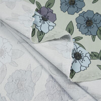 ORGANIC FRENCH TERRY FLORETTE SEA GREEN