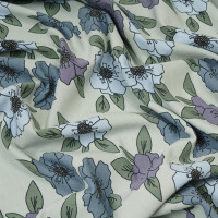 ORGANIC FRENCH TERRY FLORETTE SEA GREEN