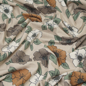 ORGANIC JERSEY FLORETTE CAPPUCCINO