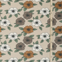 ORGANIC JERSEY FLORETTE CAPPUCCINO