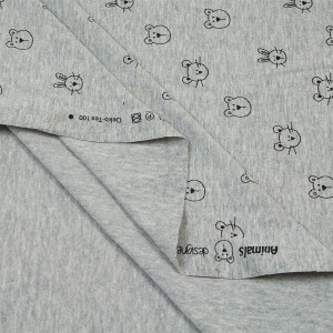 JERSEY FRIENDLY ANIMALS LIGHT GREY MELANGE