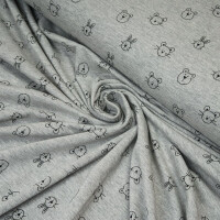 JERSEY FRIENDLY ANIMALS LIGHT GREY MELANGE