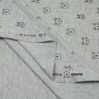 JERSEY FRIENDLY ANIMALS LIGHT GREY MELANGE