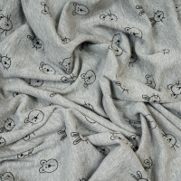 JERSEY FRIENDLY ANIMALS LIGHT GREY MELANGE