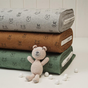 JERSEY FRIENDLY ANIMALS GREEN MELANGE