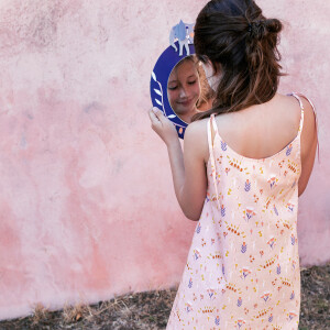 POPLIN WE ELEPHANTS FLOWERS ROSE