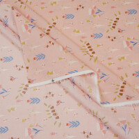 POPLIN WE ELEPHANTS FLOWERS ROSE