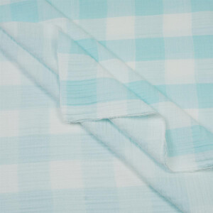 MOUSSELINE VICHY AQUA/WHITE