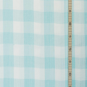 MOUSSELINE VICHY AQUA/WHITE