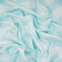 MOUSSELINE VICHY AQUA/WHITE