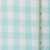 MOUSSELINE VICHY AQUA/WHITE