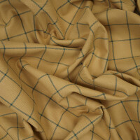 ORGANIC OXFORD GRID DRY MUSTARD/BOTTLE GREEN