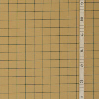 ORGANIC OXFORD GRID DRY MUSTARD/BOTTLE GREEN