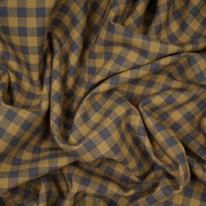 ORGANIC OXFORD GINGHAM CALM GREY/DRY MUSTARD