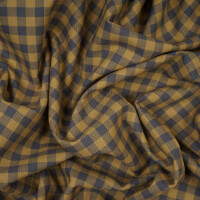 ORGANIC OXFORD GINGHAM CALM GREY/DRY MUSTARD
