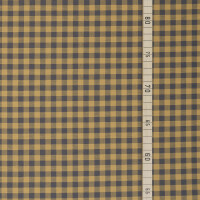 ORGANIC OXFORD GINGHAM CALM GREY/DRY MUSTARD